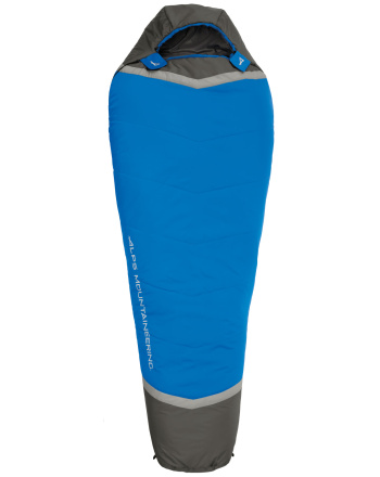 Aura +35º - Blue/Charcoal - Overhead view of sleeping bag zipped closed