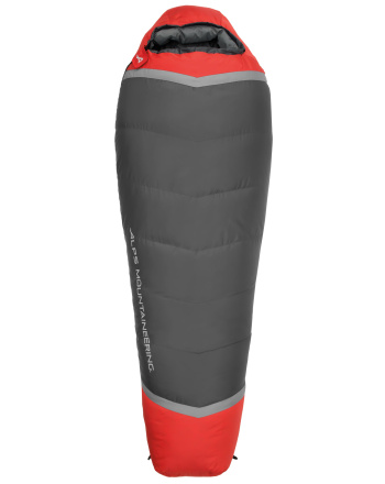 Zenith 0º - Charcoal/Red - Overhead view of sleeping bag zipped closed