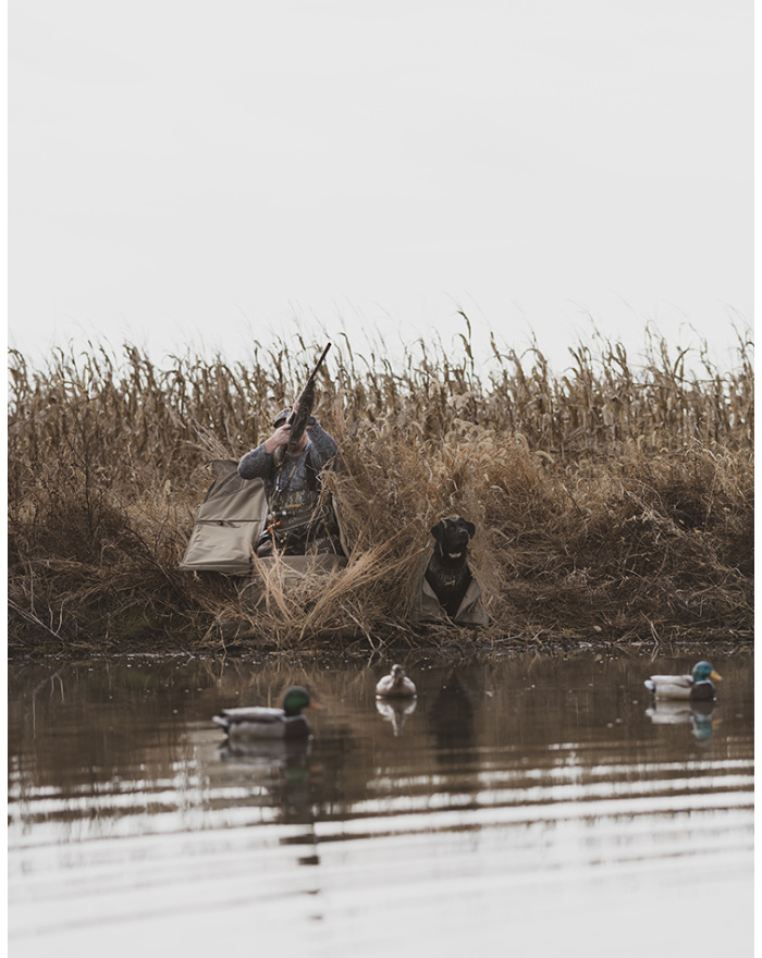 Hunting from a boat blind for our final duck hunt! Crushed em! - YouTube