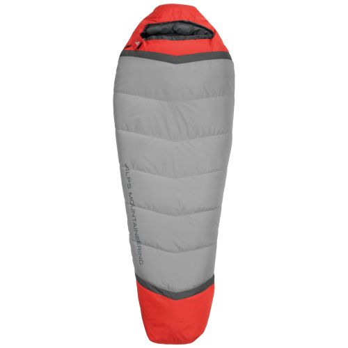 Zenith +30º - Gray/Red - Overhead view of sleeping bag zipped closed